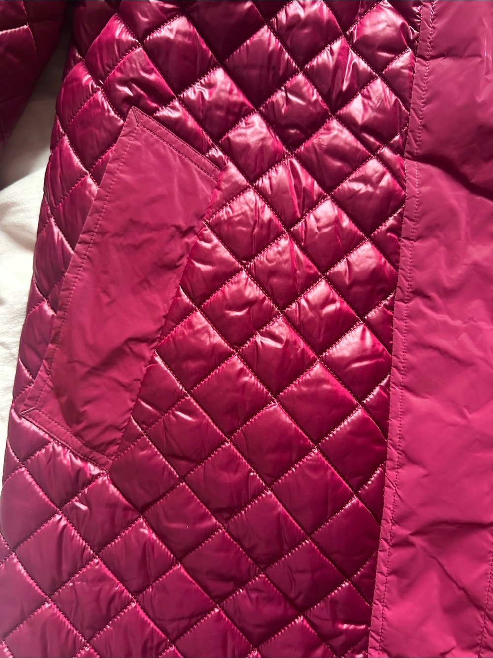 Pajar Canada Peridot Diamond Quilted Longline Hooded Shacket Pink Size S - Picture 4 of 16